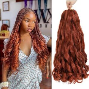 Synthetic Crochet Braids - Copper Red Curly Hair Extensions for Women